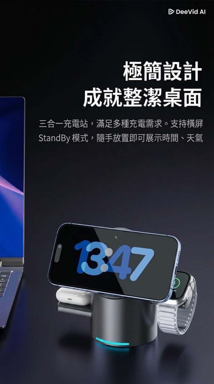 Qi2 磁吸三合一無線充